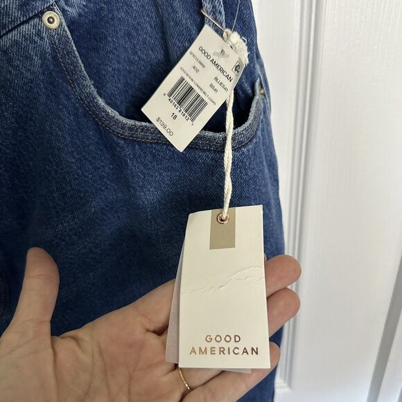 Good American Women's Blue Straight Leg Jeans - Picture 3 of 7